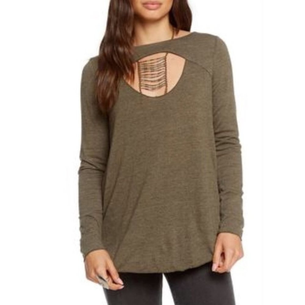 Chaser Vintage Triblend Front Vent Drape Back S